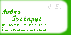 ambro szilagyi business card